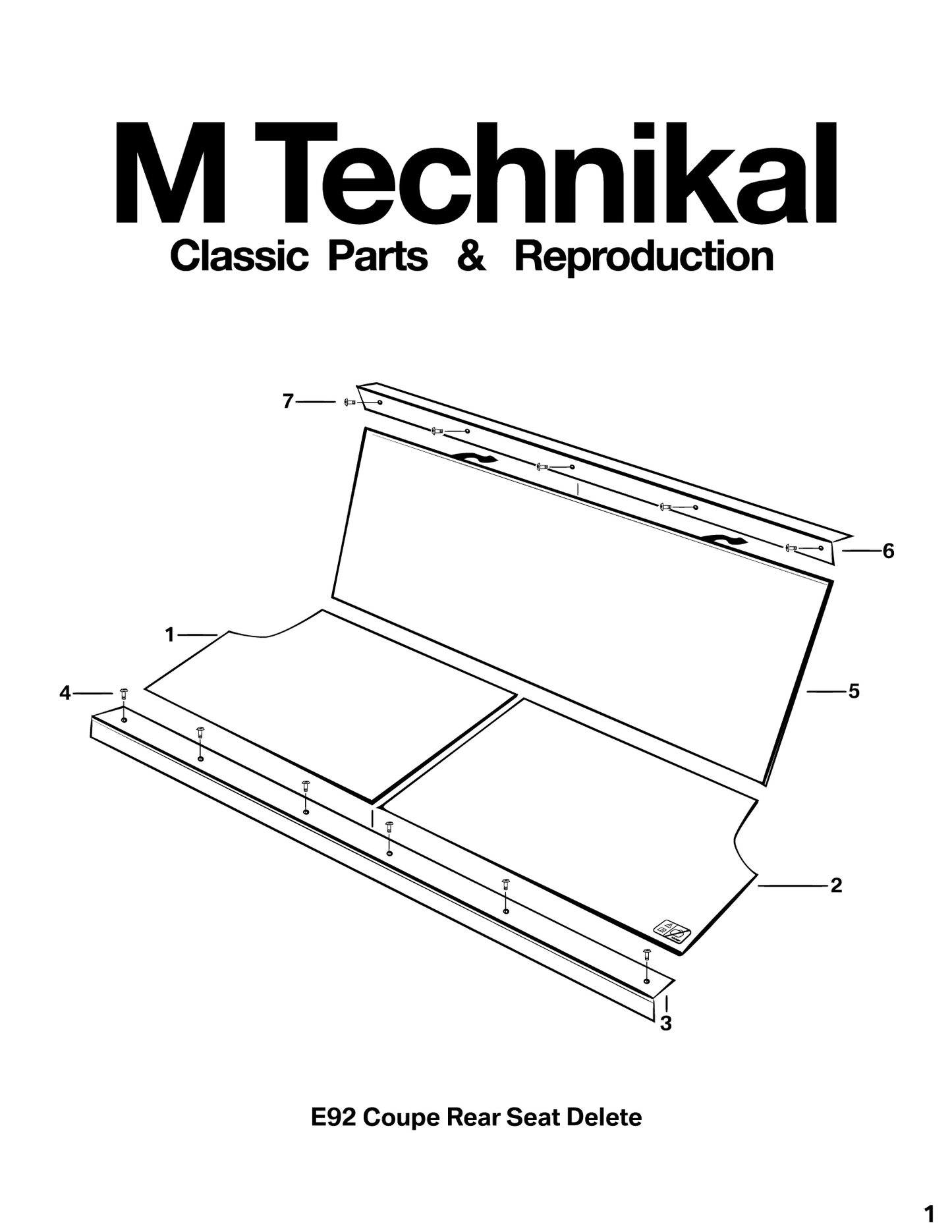 E92 Coupe Rear Seat Delete Kit